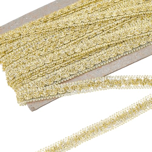 FINGERINSPIRE 18.28 m Goldener Metallischer Zopfbesatz 18mm Breit S Wellenmuster Metallisches Polyesterband Glitzernder Goldmetallischer Gimp Zopfbesatz Für Kostümkleidung Nähzubehör Heimdekoration FINGERINSPIRE 18.28 m Goldener Metallischer Zopfbesatz 18mm Breit S Wellenmuster Metallisches Polyesterband Glitzernder Goldmetallischer Gimp Zopfbesatz Für Kostümkleidung Nähzubehör Heimdekoration von FINGERINSPIRE