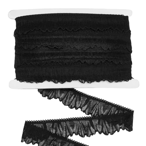 FINGERINSPIRE 18.28 m Schwarzer Stretch Spitzenbesatz 34mm Breit Elastisches Chinlon Spitzenband Flexible Spitzenkante Für Kleider Unterwäsche Kleidung Kostüme & DIY Modedekoration FINGERINSPIRE 18.28 m Schwarzer Stretch Spitzenbesatz 34mm Breit Elastisches Chinlon Spitzenband Flexible Spitzenkante Für Kleider Unterwäsche Kleidung Kostüme & DIY Modedekoration von FINGERINSPIRE