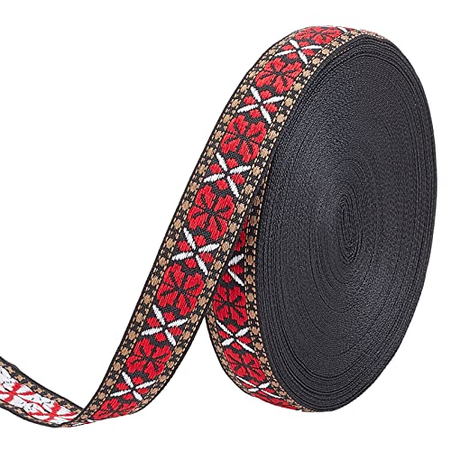 FINGERINSPIRE 18.3m 20mm Schwarz Rot Vintage Jacquard Band Floral Schmetterling Muster Gesticktes Gewebte Borte Ethnischer Stil Polyester Bänder Nähen Basteln Jacquard Borte für Verschönerung FINGERINSPIRE 18.3m 20mm Schwarz Rot Vintage Jacquard Band Floral Schmetterling Muster Gesticktes Gewebte Borte Ethnischer Stil Polyester Bänder Nähen Basteln Jacquard Borte für Verschönerung von FINGERINSPIRE