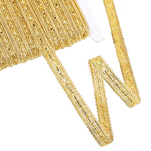 FINGERINSPIRE 18m 10mm Metallgeflecht Borte Mit 8 Form Muster Gold Pailletten Spitzenband Verziert Borte Für Weihnachten Urlaub Dekoration Hochzeit DIY Kleidung Accessoires Schmuck Handwerk Nähen FINGERINSPIRE 18m 10mm Metallgeflecht Borte Mit 8 Form Muster Gold Pailletten Spitzenband Verziert Borte Für Weihnachten Urlaub Dekoration Hochzeit DIY Kleidung Accessoires Schmuck Handwerk Nähen von FINGERINSPIRE