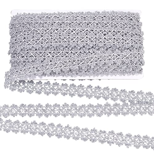 FINGERINSPIRE 18m 26mm Metallic Braid Trim Splitter Blumenform Spitzenband Verschönerung Spitzenborte Für Weihnachten Urlaub Dekoration Hochzeit DIY Kleidung Zubehör Schmuck Handwerk Nähen von FINGERINSPIRE