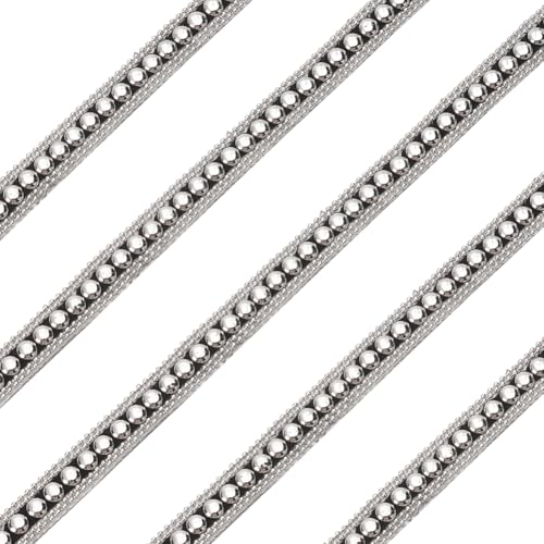 FINGERINSPIRE 2,5 Meter Hotfix-Nagelkopf-Bordüre, 0,95 cm breit, kuppelförmig, rund, zum Aufbügeln, mit schwarzem PU-Lederboden, flache Rückseite, Nietenband für DIY, Geldbörse, Kleidung, Schuhe, FINGERINSPIRE 2,5 Meter Hotfix-Nagelkopf-Bordüre, 0,95 cm breit, kuppelförmig, rund, zum Aufbügeln, mit schwarzem PU-Lederboden, flache Rückseite, Nietenband für DIY, Geldbörse, Kleidung, Schuhe, von FINGERINSPIRE