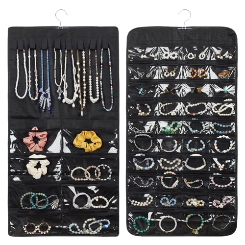 FINGERINSPIRE 2 Stück 2 Stile Hängender Schmuck Organizer Schwarzer Reise Schmuckhalter Organizer Mit Taschen Rechteckig Faltbar Schmuckrolle Aus Vliesstoff Zur Aufbewahrung von Ohrringen Anhängern FINGERINSPIRE 2 Stück 2 Stile Hängender Schmuck Organizer Schwarzer Reise Schmuckhalter Organizer Mit Taschen Rechteckig Faltbar Schmuckrolle Aus Vliesstoff Zur Aufbewahrung von Ohrringen Anhängern von FINGERINSPIRE