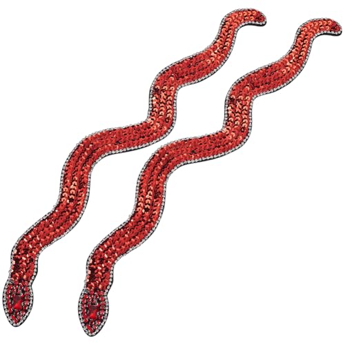 FINGERINSPIRE 2 Stück Flicken In Schlangenform 45cm Zum Aufnähen Große Schlangenförmige Strass Flicken Rote Pailletten Schlangen Applikationsflicken Zum Aufnähen Bestickte Applikations FINGERINSPIRE 2 Stück Flicken In Schlangenform 45cm Zum Aufnähen Große Schlangenförmige Strass Flicken Rote Pailletten Schlangen Applikationsflicken Zum Aufnähen Bestickte Applikations von FINGERINSPIRE