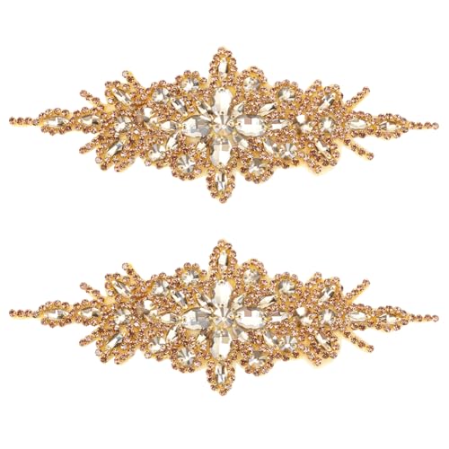 FINGERINSPIRE 2 Stück Goldener Blumen Strass Applikationsgürtel 9x24 cm Rhombus Diamant Nähapplikationen Zum Aufbügeln/Aufnähen Strass Patch Für Brautkleid Brautschärpe Hochzeit Stirnband Gürtel FINGERINSPIRE 2 Stück Goldener Blumen Strass Applikationsgürtel 9x24 cm Rhombus Diamant Nähapplikationen Zum Aufbügeln/Aufnähen Strass Patch Für Brautkleid Brautschärpe Hochzeit Stirnband Gürtel von FINGERINSPIRE