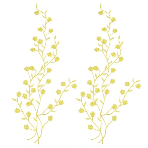 FINGERINSPIRE 2 Stück Pflaumenblüten Applikationen Zum Aufbügeln/Aufnähen Gelbe Blumen Applikationen Blumenranken Aufnäher Mit Selbstklebenden Bestickten Blumen Applikationen Für Basteldekorationen FINGERINSPIRE 2 Stück Pflaumenblüten Applikationen Zum Aufbügeln/Aufnähen Gelbe Blumen Applikationen Blumenranken Aufnäher Mit Selbstklebenden Bestickten Blumen Applikationen Für Basteldekorationen von FINGERINSPIRE
