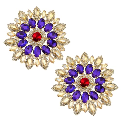 FINGERINSPIRE 2 Stück Runde Strass Applikation Mit Goldener Metallkette Auf Der Rückseite Violett Rote Kristallblumen Strass Applikationen Für DIY Hochzeit Brautschal Brautkleid Kleidung Schuhe FINGERINSPIRE 2 Stück Runde Strass Applikation Mit Goldener Metallkette Auf Der Rückseite Violett Rote Kristallblumen Strass Applikationen Für DIY Hochzeit Brautschal Brautkleid Kleidung Schuhe von FINGERINSPIRE