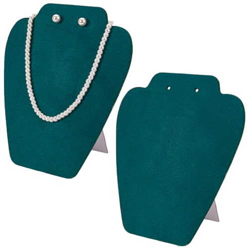 FINGERINSPIRE 2 Stück Schmuckständer Für Halsketten Aus Samt 195mm Hoch Dunkelgrün Halter Für Ohrring Anhänger Ketten Schaufensterpuppen Modell Halsketten Displayhalter Aufbewahrungsregal von FINGERINSPIRE