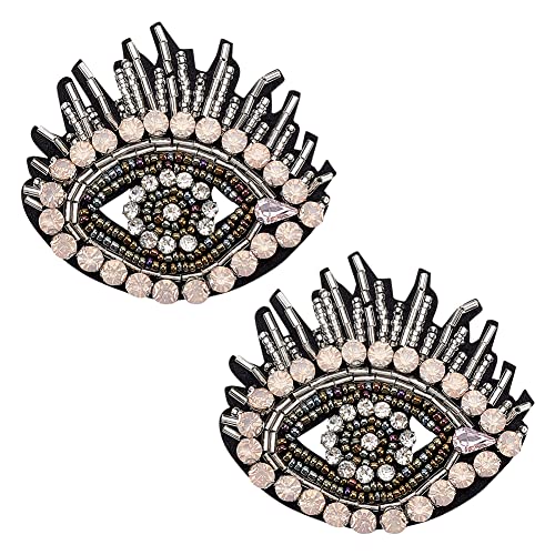 FINGERINSPIRE 2 Stück Strass Patch Mit Bösen Augen Perlenaufnäher 75x66 mm Exquisite Schwarze Stickerei Mit Tränenreichen Augen Zum Aufnähen Bling Pink Strass Applikation Für DIY Kleidung Hüte Tasche FINGERINSPIRE 2 Stück Strass Patch Mit Bösen Augen Perlenaufnäher 75x66 mm Exquisite Schwarze Stickerei Mit Tränenreichen Augen Zum Aufnähen Bling Pink Strass Applikation Für DIY Kleidung Hüte Tasche von FINGERINSPIRE