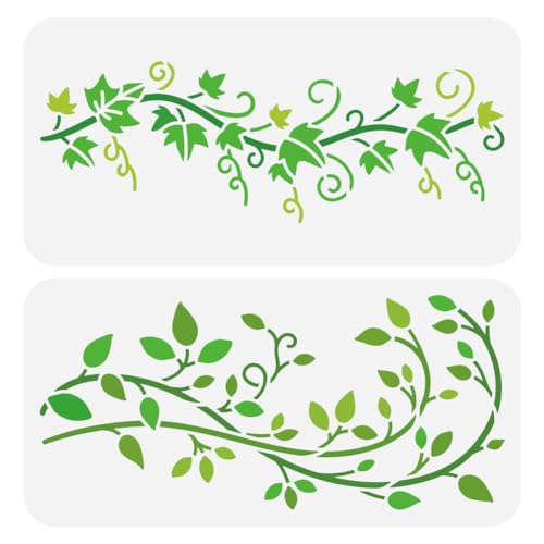 FINGERINSPIRE 2 Stück Weinblätter Schablone Zum Malen 15x30 cm Große Weinreben Zeichenvorlage Kunststoff PET Efeu Weinreben Malschablone Pflanzenthema Vorlage Für Zuhause Wand Möbel Bodendekoration FINGERINSPIRE 2 Stück Weinblätter Schablone Zum Malen 15x30 cm Große Weinreben Zeichenvorlage Kunststoff PET Efeu Weinreben Malschablone Pflanzenthema Vorlage Für Zuhause Wand Möbel Bodendekoration von FINGERINSPIRE