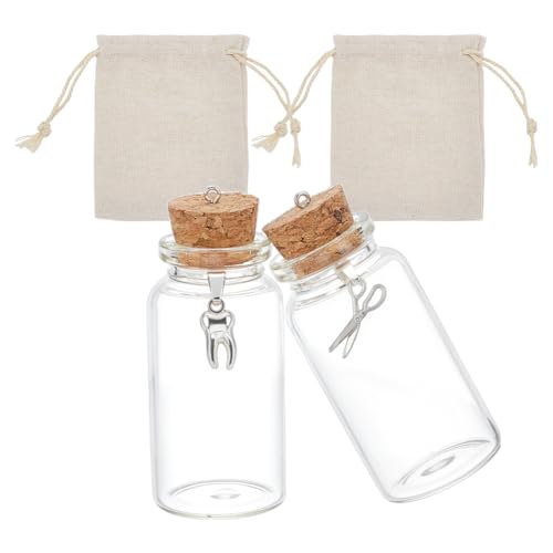 FINGERINSPIRE 2 Zahnfee Taschenset 2 transparente Andenkenflaschen Aus Glas Mit 2 Baumwoll Verpackungsbeuteln Mit Kordelzug Organizer Für Zahnsammlung Meine Erste Locke Und Meine Erste Zahnflasche FINGERINSPIRE 2 Zahnfee Taschenset 2 transparente Andenkenflaschen Aus Glas Mit 2 Baumwoll Verpackungsbeuteln Mit Kordelzug Organizer Für Zahnsammlung Meine Erste Locke Und Meine Erste Zahnflasche von FINGERINSPIRE