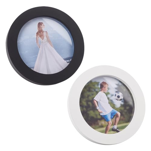 FINGERINSPIRE 2 runde Holz-Bilderrahmen, runder Fotorahmen, Wandbehang, Bilderrahmen für Zuhause, Büro, Wanddekoration, Durchmesser 12,7 cm, Schwarz und Weiß FINGERINSPIRE 2 runde Holz-Bilderrahmen, runder Fotorahmen, Wandbehang, Bilderrahmen für Zuhause, Büro, Wanddekoration, Durchmesser 12,7 cm, Schwarz und Weiß von FINGERINSPIRE