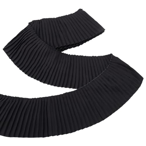 FINGERINSPIRE 2.7 m Schwarze Plissee Spitzenbänder Aus Polyester 11.2 cm Breit Gewellte Kante Gerüschte Spitzenbesätze Gerüschter Plissierter Spitzenstoffbesatz Für Dekoration von Kleidern Basteln FINGERINSPIRE 2.7 m Schwarze Plissee Spitzenbänder Aus Polyester 11.2 cm Breit Gewellte Kante Gerüschte Spitzenbesätze Gerüschter Plissierter Spitzenstoffbesatz Für Dekoration von Kleidern Basteln von FINGERINSPIRE