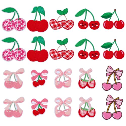 FINGERINSPIRE 20 Stück Kirsch Sticker Aufnäher 5 Stile Zum Aufbügeln/Aufnähen Stickerei Applikation In Kirschform Polyester Süße Früchte Verzierung Für Heimwerker Basteln Kleidung Kleiderdekoration FINGERINSPIRE 20 Stück Kirsch Sticker Aufnäher 5 Stile Zum Aufbügeln/Aufnähen Stickerei Applikation In Kirschform Polyester Süße Früchte Verzierung Für Heimwerker Basteln Kleidung Kleiderdekoration von FINGERINSPIRE