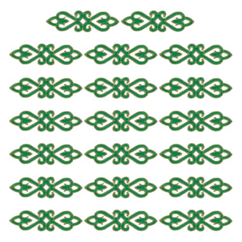 FINGERINSPIRE 20 Stück bestickte Applikationen mit goldenem Rand, 4,9 x 12,7 cm, grünes Polyester, traditionelles Bügelbild, goldfarbene Schnörkelverzierung, Nähflicken für Kleidung, Jeans, Kleid, Hut FINGERINSPIRE 20 Stück bestickte Applikationen mit goldenem Rand, 4,9 x 12,7 cm, grünes Polyester, traditionelles Bügelbild, goldfarbene Schnörkelverzierung, Nähflicken für Kleidung, Jeans, Kleid, Hut von FINGERINSPIRE
