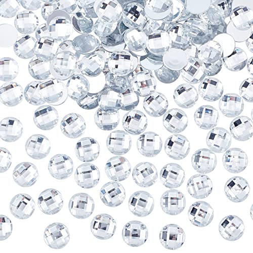FINGERINSPIRE 200 Stück 14 mm flache Rückseite runde Acryl-Strasssteine ​​mit Behälter klare Kreiskristalle Bling-Juwelen Acryl-Juwelen, Verzierungen für die Kostümherstellung Cosplay-Juwelen von FINGERINSPIRE