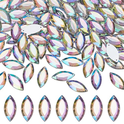 FINGERINSPIRE 200 Stück 24,5x11mm Pferdeaugen-Acryl-Strass-Edelsteine mit Behälter AB-Farbe Acrylschmuck Verzierungen Kristalle Flache Rückseite zum Aufnähen mit Behälter für Kostümherstellung DIY FINGERINSPIRE 200 Stück 24,5x11mm Pferdeaugen-Acryl-Strass-Edelsteine mit Behälter AB-Farbe Acrylschmuck Verzierungen Kristalle Flache Rückseite zum Aufnähen mit Behälter für Kostümherstellung DIY von FINGERINSPIRE