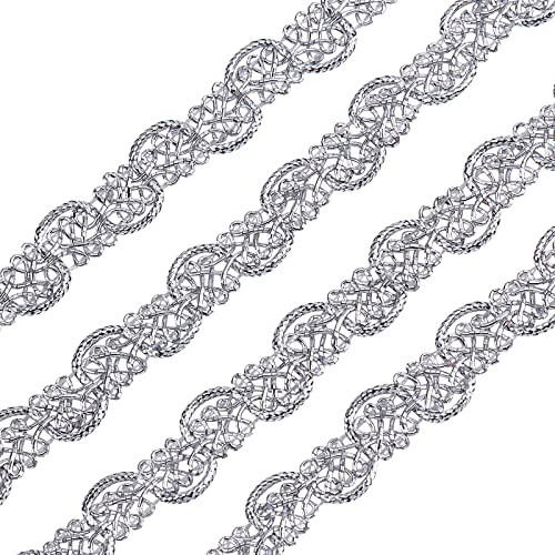 FINGERINSPIRE 22,8m 12mm Metallic Spitzenborte mit Blattmuster Silberfarbenes Tausendfüßler Spitzenband, verziert mit Gimpenborte für Hochzeiten Kostüme oder Schmuck, Kunsthandwerk und Nähen FINGERINSPIRE 22,8m 12mm Metallic Spitzenborte mit Blattmuster Silberfarbenes Tausendfüßler Spitzenband, verziert mit Gimpenborte für Hochzeiten Kostüme oder Schmuck, Kunsthandwerk und Nähen von FINGERINSPIRE