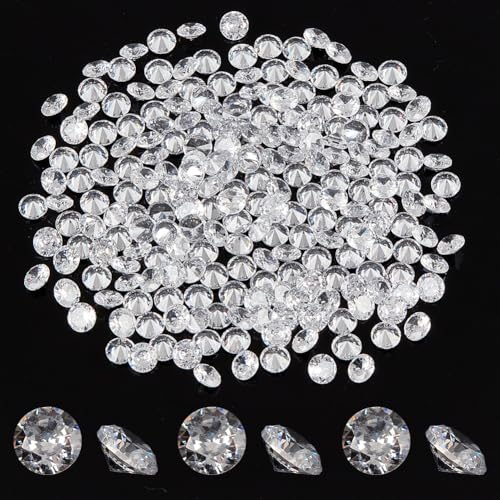 FINGERINSPIRE 220 Stück 5mm Runder Zirkonia Stein Klare Klasse A Lose CZ Diamanten Winzige Facettierte Strass Cabochons Spitze Rückseite Kristall Diamanten Für Ringe Ohrringe Schmuck DIY von FINGERINSPIRE