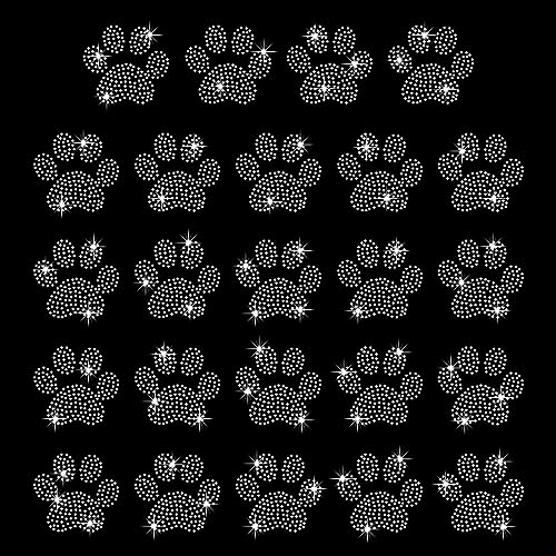 FINGERINSPIRE 24 PCS Glitzer Hundepfotenaufnäher, Bling Bear Paw Eisen auf Aufkleber, Paw Hotfix Strasssteine Welpen Fußabdruck Label für Autos LKW Fenster Laptops Becher und Becher FINGERINSPIRE 24 PCS Glitzer Hundepfotenaufnäher, Bling Bear Paw Eisen auf Aufkleber, Paw Hotfix Strasssteine Welpen Fußabdruck Label für Autos LKW Fenster Laptops Becher und Becher von FINGERINSPIRE
