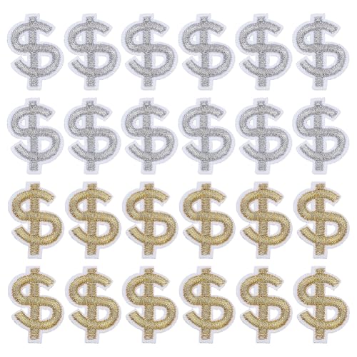 FINGERINSPIRE 24 Stück Dollar Bügelbild 2 Farben Geld Symbol Patches 27x18MM Gold Silber Dollar Zeichen Cartoon Patch Bügelbild Applikation Für Jeans Rucksack DIY Basteln FINGERINSPIRE 24 Stück Dollar Bügelbild 2 Farben Geld Symbol Patches 27x18MM Gold Silber Dollar Zeichen Cartoon Patch Bügelbild Applikation Für Jeans Rucksack DIY Basteln von FINGERINSPIRE