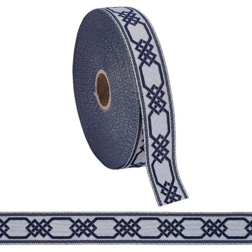 FINGERINSPIRE 25 m Preußischblaues Jacquardband 28.5mm Breit Klassischer Rautenförmiger Bestickter Spitzenbesatz Gewebtes Band Stoffbesatz Vintage Jacquardband Mit Fransen Florale Nähspitze Zum Nähen FINGERINSPIRE 25 m Preußischblaues Jacquardband 28.5mm Breit Klassischer Rautenförmiger Bestickter Spitzenbesatz Gewebtes Band Stoffbesatz Vintage Jacquardband Mit Fransen Florale Nähspitze Zum Nähen von FINGERINSPIRE