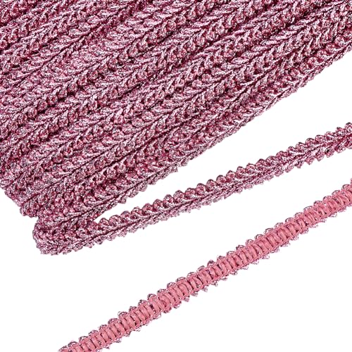 FINGERINSPIRE 25m 10mm Metallic Braid Lace Trim Pink Sewing Centipede Geflochtene Spitze Verziert Gimp Trim DIY Craft Nähzubehör Für Hochzeit DIY Kleidung Schmuck Crafts Home Decor von FINGERINSPIRE