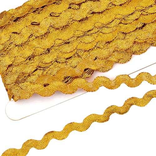 FINGERINSPIRE 25m 7.5mm Gewebter Zopf Goldfarbenes S Wellenmuster, Metallisches Polyesterband Mit Feinem Glitzereffekt, Zopf Verschönerung Für Hochzeit, Geburtstag, Party, Heimdekoration FINGERINSPIRE 25m 7.5mm Gewebter Zopf Goldfarbenes S Wellenmuster, Metallisches Polyesterband Mit Feinem Glitzereffekt, Zopf Verschönerung Für Hochzeit, Geburtstag, Party, Heimdekoration von FINGERINSPIRE