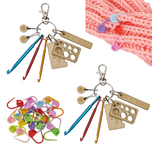 FINGERINSPIRE 2Sätze Häkelhaken Schlüsselanhänger mit 24 Stück Plastiknadeln 22x11x3mm Maschenmarkierer Mini Schlüsselanhänger Aluminium Häkelnadeln Schlüsselanhänger Stricknadeln Häkel Set FINGERINSPIRE 2Sätze Häkelhaken Schlüsselanhänger mit 24 Stück Plastiknadeln 22x11x3mm Maschenmarkierer Mini Schlüsselanhänger Aluminium Häkelnadeln Schlüsselanhänger Stricknadeln Häkel Set von FINGERINSPIRE