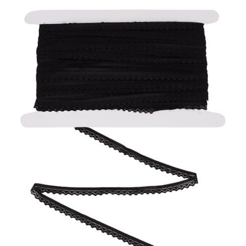 FINGERINSPIRE 27.4 m Schwarzes Stretch Spitzenband 10mm Breit Elastisches Spitzenband Mit Gewelltem Rand Stickerei Spitzenbesatz Mit Gewelltem Rand Zum Nähen Herstellen von Geschenkverpackungen FINGERINSPIRE 27.4 m Schwarzes Stretch Spitzenband 10mm Breit Elastisches Spitzenband Mit Gewelltem Rand Stickerei Spitzenbesatz Mit Gewelltem Rand Zum Nähen Herstellen von Geschenkverpackungen von FINGERINSPIRE