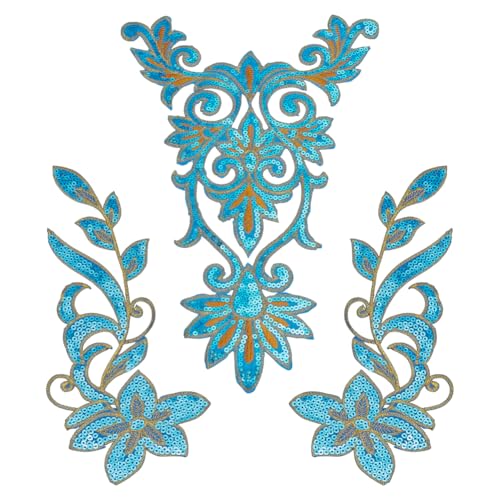 FINGERINSPIRE 3 Stück 2 Stile Feine Pailletten Applikationen Zum Aufbügeln/Aufnähen. Dunkelblauer Polyester Aufkleber Im Ethno Stil Retro Boho Stil Bestickt Für Bühnenkostüme Kleider Nähen Dekoration FINGERINSPIRE 3 Stück 2 Stile Feine Pailletten Applikationen Zum Aufbügeln/Aufnähen. Dunkelblauer Polyester Aufkleber Im Ethno Stil Retro Boho Stil Bestickt Für Bühnenkostüme Kleider Nähen Dekoration von FINGERINSPIRE