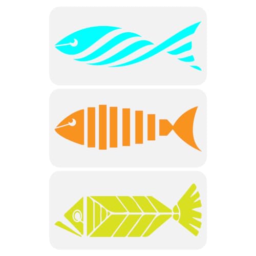 FINGERINSPIRE 3 Stück Geometrische Fisch Malschablone 30x15 cm Wiederverwendbare Nadelstreifen Fisch Zeichenvorlage DIY Sommer Meer Thema Heimdekoration Schablone Zum Malen Auf Holz Wand Stoff Möbeln FINGERINSPIRE 3 Stück Geometrische Fisch Malschablone 30x15 cm Wiederverwendbare Nadelstreifen Fisch Zeichenvorlage DIY Sommer Meer Thema Heimdekoration Schablone Zum Malen Auf Holz Wand Stoff Möbeln von FINGERINSPIRE