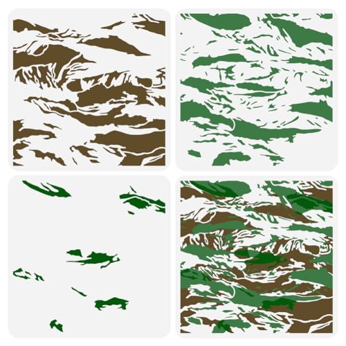 FINGERINSPIRE 3 Stück Geschichtete Pinselstrich Tarnschablone 30x30 cm Pinselstrich Tarnschablonen Zum Malen von Kunststoff Schablonen Mit Unordentlichen Mustern Schablonen Für Die Wanddekoration FINGERINSPIRE 3 Stück Geschichtete Pinselstrich Tarnschablone 30x30 cm Pinselstrich Tarnschablonen Zum Malen von Kunststoff Schablonen Mit Unordentlichen Mustern Schablonen Für Die Wanddekoration von FINGERINSPIRE