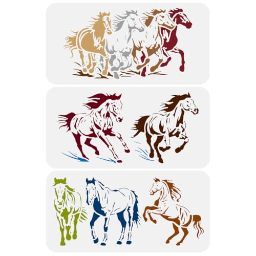 FINGERINSPIRE 3 Stück Pferde Randschablone 30x15cm Laufendes Pferd Große Schablone Gehendes Pferd Malschablone Springendes Pferd Zeichenschablone Tiermotiv Pferdevorlage Für Wandfliesen Bodenpapier FINGERINSPIRE 3 Stück Pferde Randschablone 30x15cm Laufendes Pferd Große Schablone Gehendes Pferd Malschablone Springendes Pferd Zeichenschablone Tiermotiv Pferdevorlage Für Wandfliesen Bodenpapier von FINGERINSPIRE