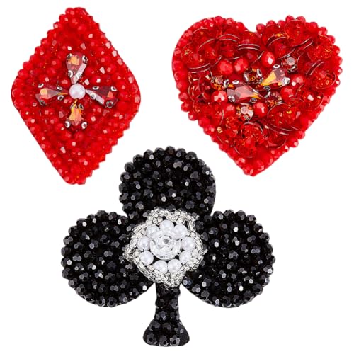 FINGERINSPIRE 3 Stück Strass Aufnäher Mit Perlen 3 Stile Zum Aufnähen Pokerkarten Aufnäher Herz Club Diamant Strass Perlen Applikationen Dekorativ Für Jeans Jacken Hüte Bastelbedarf FINGERINSPIRE 3 Stück Strass Aufnäher Mit Perlen 3 Stile Zum Aufnähen Pokerkarten Aufnäher Herz Club Diamant Strass Perlen Applikationen Dekorativ Für Jeans Jacken Hüte Bastelbedarf von FINGERINSPIRE