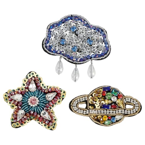 FINGERINSPIRE 3 Stück Strass Pailletten Aufnäher 3 Stile Perlen Applikation Pailletten Planeten Nähapplikation Pailletten Stern Aufnäher Strass Wolken Applikation Röhrenperlen Aufnäher Für Kleidung FINGERINSPIRE 3 Stück Strass Pailletten Aufnäher 3 Stile Perlen Applikation Pailletten Planeten Nähapplikation Pailletten Stern Aufnäher Strass Wolken Applikation Röhrenperlen Aufnäher Für Kleidung von FINGERINSPIRE