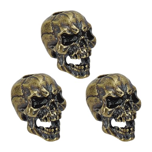 FINGERINSPIRE 3 Stück Totenkopf Messer Lanyard Perle 20x18x13mm Loch 5mm Messing Messerperle Totenkopf Fallschirmschnur Perlen Messer Anhänger Taschenlampe Schlagring Armband Fallschirmschnur Perlen FINGERINSPIRE 3 Stück Totenkopf Messer Lanyard Perle 20x18x13mm Loch 5mm Messing Messerperle Totenkopf Fallschirmschnur Perlen Messer Anhänger Taschenlampe Schlagring Armband Fallschirmschnur Perlen von FINGERINSPIRE