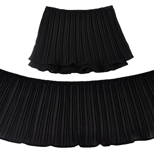 FINGERINSPIRE 3.65 m Schwarzes Plissiertes Chiffonband 17 cm Breit Polyester Plissiertes Elastisches Spitzenband Gewellter Rand Gerüschte Spitzenbesätze Für Kleid Puppendekoration Kleidungszubehör FINGERINSPIRE 3.65 m Schwarzes Plissiertes Chiffonband 17 cm Breit Polyester Plissiertes Elastisches Spitzenband Gewellter Rand Gerüschte Spitzenbesätze Für Kleid Puppendekoration Kleidungszubehör von FINGERINSPIRE