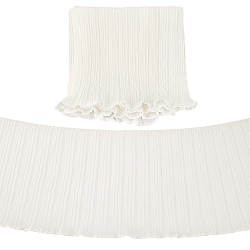 FINGERINSPIRE 3.65 m Weißes Plissiertes Chiffonband 17 cm Breit Polyester Plissiertes Elastisches Spitzenband Gewellter Rand Gerüschte Spitzenbesätze Für Kleider Puppen Dekoration Kleidung Zubehör FINGERINSPIRE 3.65 m Weißes Plissiertes Chiffonband 17 cm Breit Polyester Plissiertes Elastisches Spitzenband Gewellter Rand Gerüschte Spitzenbesätze Für Kleider Puppen Dekoration Kleidung Zubehör von FINGERINSPIRE