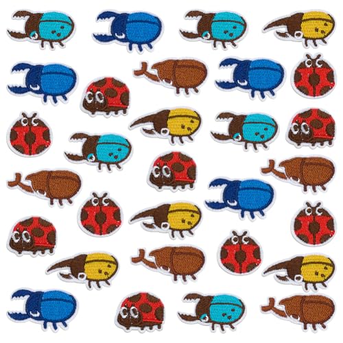 FINGERINSPIRE 30 Stück Käfer-Stickerei-Aufnäher, 6 Stile, kleine Tiere, bestickte Applikationen, Marienkäfer, Stickerei, zum Aufbügeln oder Aufnähen, für Hüte, Schuhe, Rucksäcke, Jacken, Jeans, DIY FINGERINSPIRE 30 Stück Käfer-Stickerei-Aufnäher, 6 Stile, kleine Tiere, bestickte Applikationen, Marienkäfer, Stickerei, zum Aufbügeln oder Aufnähen, für Hüte, Schuhe, Rucksäcke, Jacken, Jeans, DIY von FINGERINSPIRE