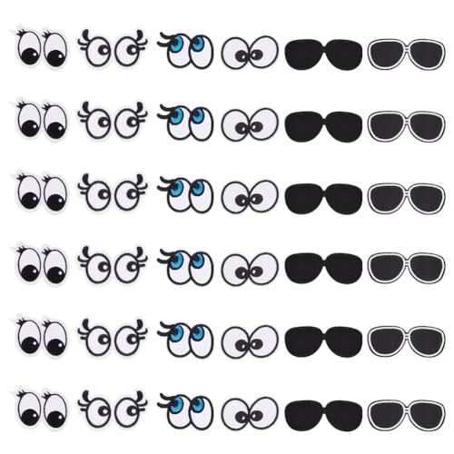 FINGERINSPIRE 36 Stück 6Style Augenflicken Zum Aufbügeln 60~81 mm Stoff Weiß Schwarz Zum Aufbügeln Nähapplikation Aufkleber Niedliche Augen Sonnenbrillen Bestickte Flicken Für Kleidung Reparatur DIY FINGERINSPIRE 36 Stück 6Style Augenflicken Zum Aufbügeln 60~81 mm Stoff Weiß Schwarz Zum Aufbügeln Nähapplikation Aufkleber Niedliche Augen Sonnenbrillen Bestickte Flicken Für Kleidung Reparatur DIY von FINGERINSPIRE