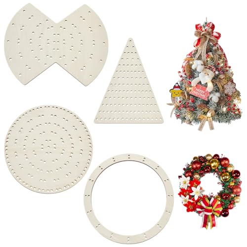 FINGERINSPIRE 4 Stil Holzkranzrahmen Zum Basteln Runde Holzkranzbretter Weihnachtsbaumförmige Blumenbretter Für Maschenkranzformen Bogenförmige DIY Kranzdekorationszubehör Für Weihnachten FINGERINSPIRE 4 Stil Holzkranzrahmen Zum Basteln Runde Holzkranzbretter Weihnachtsbaumförmige Blumenbretter Für Maschenkranzformen Bogenförmige DIY Kranzdekorationszubehör Für Weihnachten von FINGERINSPIRE