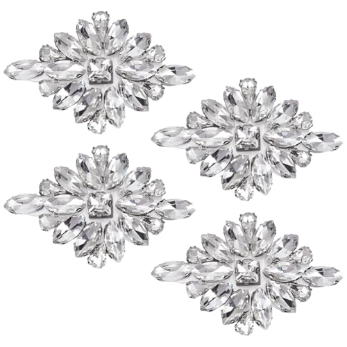 FINGERINSPIRE 4 Stück Blumen Strass Applikation 43x67mm Zum Aufbügeln Zum Aufnähen Auf Klare Kristall Applikationen Florale Hochzeits Hotfix Strass Flicken Für Hochzeit Brautkleid Kleidung Dekoration von FINGERINSPIRE