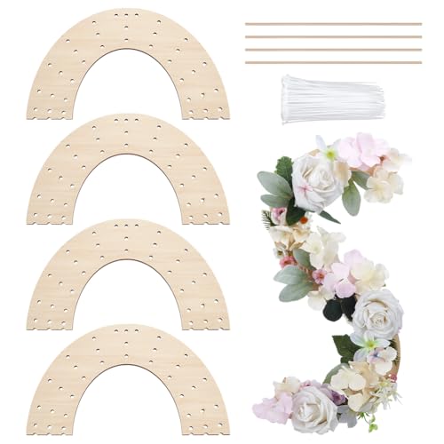 FINGERINSPIRE 4 Stück Holz Halbkranzbrett Rahmen 17x28cm Loch 5mm Verbindbarer Holzkranz Rahmen Kann In S Form Gespleißt Werden Unfertiger Holzkranz Mit Holzstäben Und Nylonband FINGERINSPIRE 4 Stück Holz Halbkranzbrett Rahmen 17x28cm Loch 5mm Verbindbarer Holzkranz Rahmen Kann In S Form Gespleißt Werden Unfertiger Holzkranz Mit Holzstäben Und Nylonband von FINGERINSPIRE
