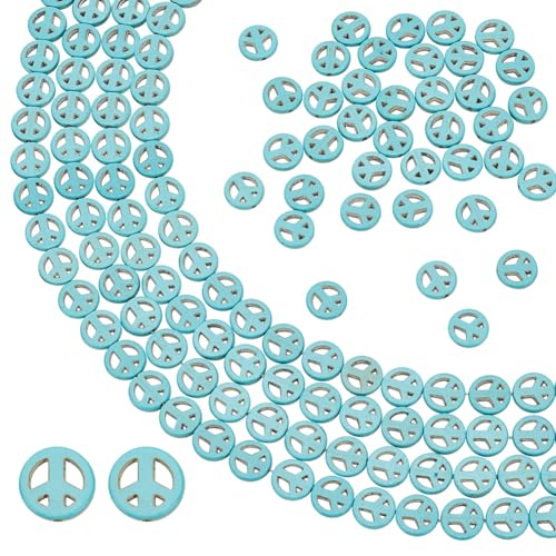 FINGERINSPIRE 4 Stück Peace Zeichen Perlenstränge Synthetische Türkis Gefärbte Perlen 39.6 cm Lang Türkisfarbener Elastischer Faden Peace Zeichen Perlen Charms Für DIY (33 Stück 12 mm Perlen/Stränge) FINGERINSPIRE 4 Stück Peace Zeichen Perlenstränge Synthetische Türkis Gefärbte Perlen 39.6 cm Lang Türkisfarbener Elastischer Faden Peace Zeichen Perlen Charms Für DIY (33 Stück 12 mm Perlen/Stränge) von FINGERINSPIRE