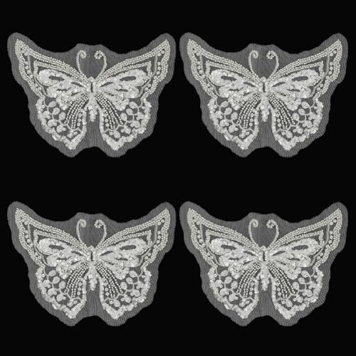 FINGERINSPIRE 4 Stück Schmetterling Pailletten Perlen Aufnäher Aufbügeln/Aufnähen Schmetterling Applique Patches Weiß Schmetterling Paillette Stoff Patch Perlen Schmetterling Stickerei Applikationen FINGERINSPIRE 4 Stück Schmetterling Pailletten Perlen Aufnäher Aufbügeln/Aufnähen Schmetterling Applique Patches Weiß Schmetterling Paillette Stoff Patch Perlen Schmetterling Stickerei Applikationen von FINGERINSPIRE