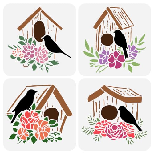 FINGERINSPIRE 4 Stück Vogelhaus Schablone Zum Malen 20x20 cm Vogelhaus Malschablone Vogelnest Zeichnungsschablone Frühlingsthema Bastelschablone Zum Malen Auf Wand Holz Heimdekoration FINGERINSPIRE 4 Stück Vogelhaus Schablone Zum Malen 20x20 cm Vogelhaus Malschablone Vogelnest Zeichnungsschablone Frühlingsthema Bastelschablone Zum Malen Auf Wand Holz Heimdekoration von FINGERINSPIRE