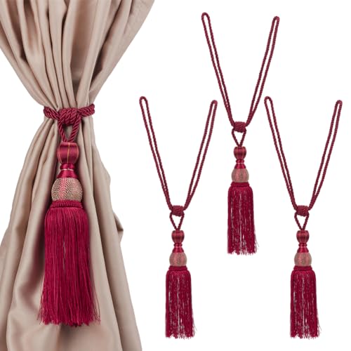 FINGERINSPIRE 4 Stück Vorhang Raffhalter Mit Hängenden Kugelquasten Dunkelrot Vorhangschnallen Mit Hängenden Kugelquasten Handgefertigter Geflochtener Vorhang Raffhalter Für Vorhänge Vorhanghalter FINGERINSPIRE 4 Stück Vorhang Raffhalter Mit Hängenden Kugelquasten Dunkelrot Vorhangschnallen Mit Hängenden Kugelquasten Handgefertigter Geflochtener Vorhang Raffhalter Für Vorhänge Vorhanghalter von FINGERINSPIRE