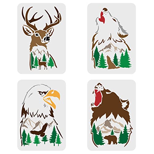 FINGERINSPIRE 4 Stück Waldtiere Schablonen Set 29,7x21cm Wolf Zeichnungsschablonen zum Malen Bären Malschablone Hirsch Zeichnungsschablone DIY Wiederverwendbare Dekorations Tierschablone FINGERINSPIRE 4 Stück Waldtiere Schablonen Set 29,7x21cm Wolf Zeichnungsschablonen zum Malen Bären Malschablone Hirsch Zeichnungsschablone DIY Wiederverwendbare Dekorations Tierschablone von FINGERINSPIRE