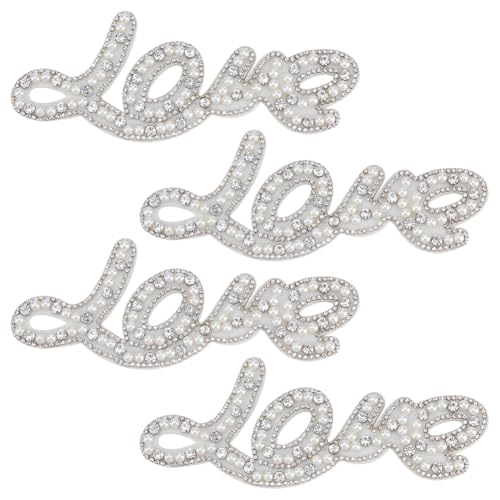 FINGERINSPIRE 4 x Strassapplikationen mit Perlen und Strasssteinen, zum Aufnähen auf Stoff, weißer Glaskristall, Strass, Kunststoff, Perlen, Nähen, Verzierung für Bastelarbeiten, Hochzeitskleidung FINGERINSPIRE 4 x Strassapplikationen mit Perlen und Strasssteinen, zum Aufnähen auf Stoff, weißer Glaskristall, Strass, Kunststoff, Perlen, Nähen, Verzierung für Bastelarbeiten, Hochzeitskleidung von FINGERINSPIRE
